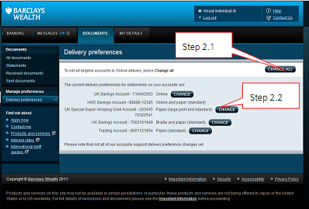 Change a statement delivery preference step 2